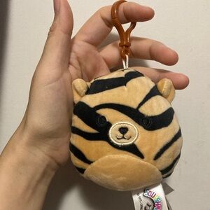Squishmallows clip-on tina the tiger 3.5” keychain wildlife collection